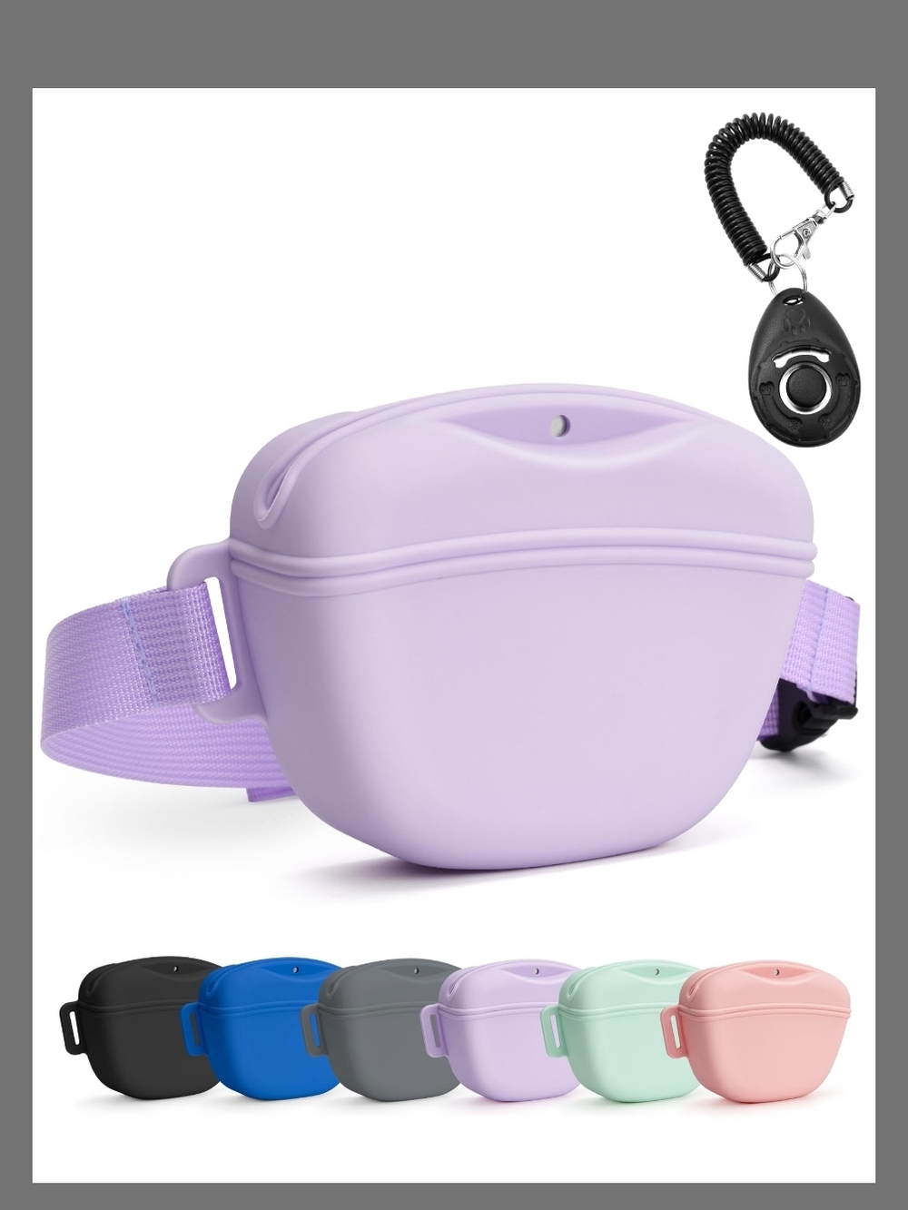♥️heouvo Dog Treat Pouch with Training Clicker, Upgrade Stronger Magnetic Closur